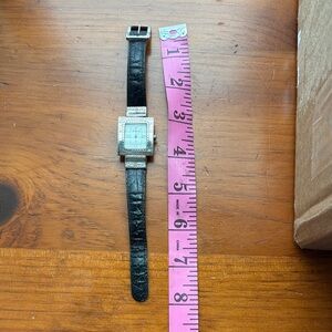 Brighton Black/Red and Silver Cross Haven Women’s Watch.